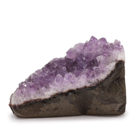 Medium Amethyst standing cluster with rich purple tones, perfect for display or healing spaces.