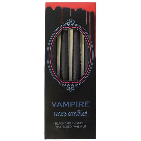 Perfect for halloween , these black vampire tears candles, drip red wax when lit