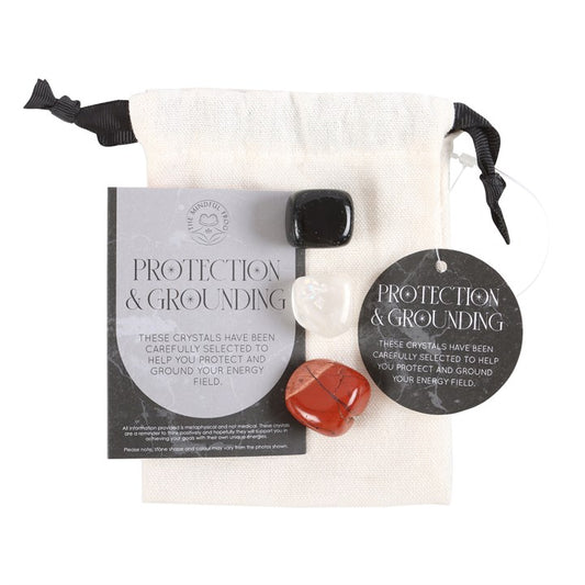 Protection and grounding crystal set with Black Obsidian and Quartz to dispel negativity and enhance focus