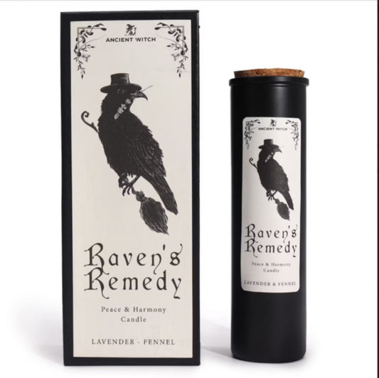 Ravens’ Remedy ritual candles with a gothic design, inspired by ancient witchcraft and intention setting.