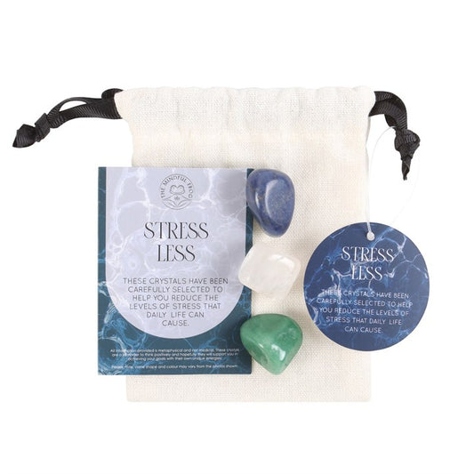 Stress Less crystal set with Green Aventurine, Quartz, and Sodalite to promote calm, clarity, and emotional balance.