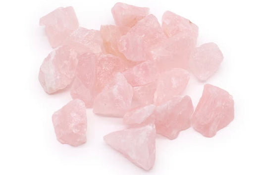 Pink Rose Quartz healing stones - heart chakra crystals for love and compassion.